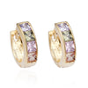 18K Gold Galvanized Zircon Earrings   gold palted colorful zircon - Mega Save Wholesale & Retail - 1