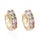 18K Gold Galvanized Zircon Earrings   gold palted colorful zircon - Mega Save Wholesale & Retail - 1
