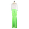 Fashionable Lace Sexy Long Dress Full Dress   green  S - Mega Save Wholesale & Retail - 1