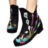 Blatant Peacock Vintage Beijing Cloth Shoes Embroidered Boots black thin shoes - Mega Save Wholesale & Retail - 1