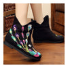 Blatant Peacock Vintage Beijing Cloth Shoes Embroidered Boots black with cotton - Mega Save Wholesale & Retail - 3