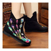 Blatant Peacock Vintage Beijing Cloth Shoes Embroidered Boots black thin shoes - Mega Save Wholesale & Retail - 3