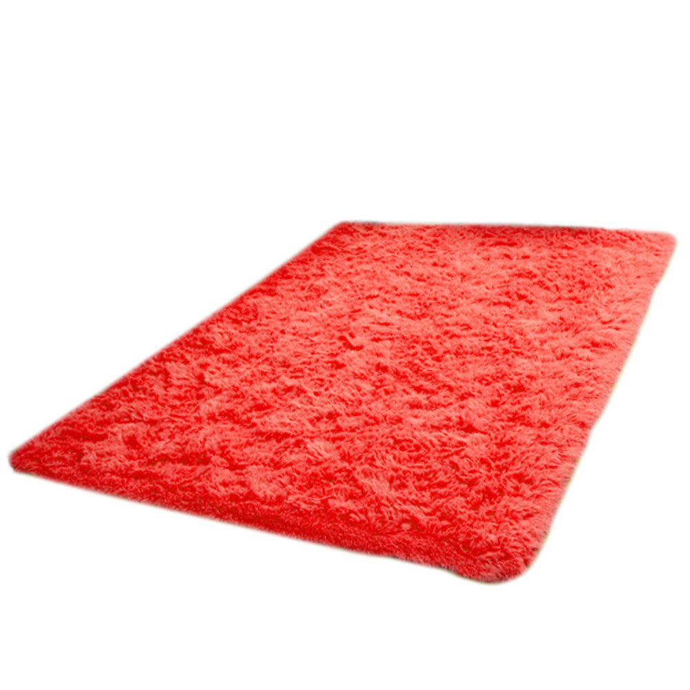 Thick Water Wash Fluff Non-slip Ground Mat Carpet   bright red  40*60cm - Mega Save Wholesale & Retail