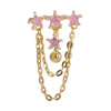 Navel Nail Star Chains Body Puncture    gold plated pink zircon - Mega Save Wholesale & Retail - 1