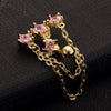 Navel Nail Star Chains Body Puncture    gold plated pink zircon - Mega Save Wholesale & Retail - 3