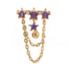 Navel Nail Star Chains Body Puncture    gold plated purple zircon - Mega Save Wholesale & Retail - 1