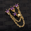 Navel Nail Star Chains Body Puncture    gold plated purple zircon - Mega Save Wholesale & Retail - 2