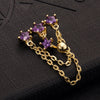 Navel Nail Star Chains Body Puncture    gold plated purple zircon - Mega Save Wholesale & Retail - 3