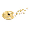 Lucky Clover Mirror Living Room Creative Wall Clock   golden - Mega Save Wholesale & Retail