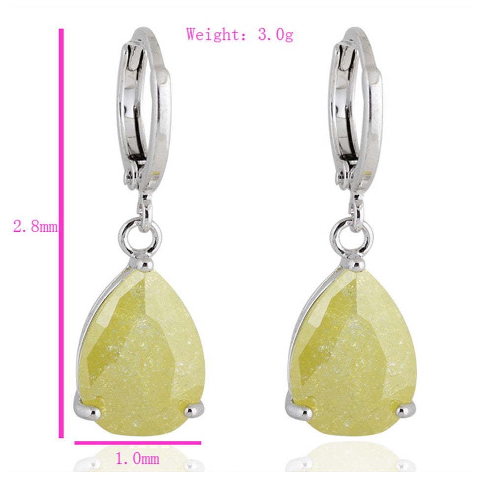 Water-drop Zircon Earrings   B orange - Mega Save Wholesale & Retail - 4