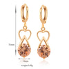 Luxurious Heart Zircon Earrings   gold plated black zircon