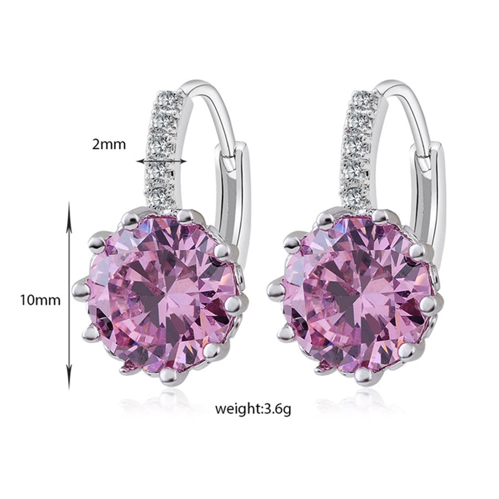 Korean Fashionable Round Zircon Earings