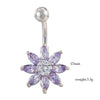 Puncture Ornament Flower Zircon Navel Ring Buckle   platinum plated white zircon