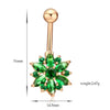 Puncture Ornament Chrysanthemum Zircon Navel Ring Buckle   gold plated white zircon