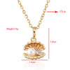 Fake Pearl Shell Necklace 18K Plated  Platinum