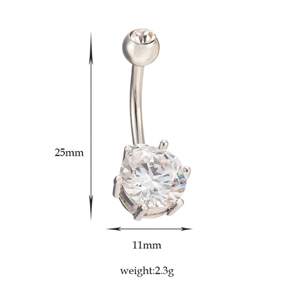 Multiple Colors Navel Ring Buckle   platinum plated purple zircon