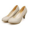 Plain Low-cut Thin Shoes Round Middle Heel Work Plus Size  grey - Mega Save Wholesale & Retail - 1