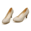 Plain Low-cut Thin Shoes Round Middle Heel Work Plus Size  grey - Mega Save Wholesale & Retail - 2
