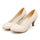 Plain Low-cut Thin Shoes Round Middle Heel Work Plus Size  beige  35 - Mega Save Wholesale & Retail