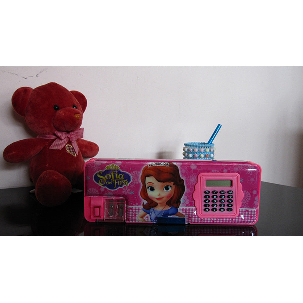 Cute cartoon student supplies Multifunction Two-sided pencil boxes pencil case with electric calculator big size   Sofia - Mega Save Wholesale & Retail - 1