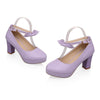 Super High Heel Women Thin Shoes Platform Buckle Round  purple - Mega Save Wholesale & Retail - 1