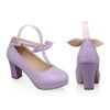 Super High Heel Women Thin Shoes Platform Buckle Round  purple - Mega Save Wholesale & Retail - 2