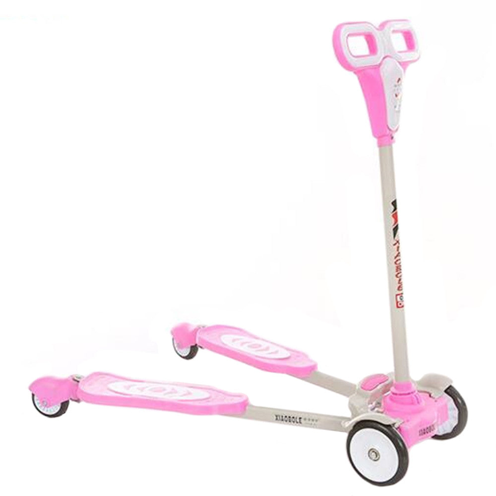 Four Wheel Frog style Scooter Kids Toy cars Double Footboard Mobility Scooter     pink - Mega Save Wholesale & Retail - 1