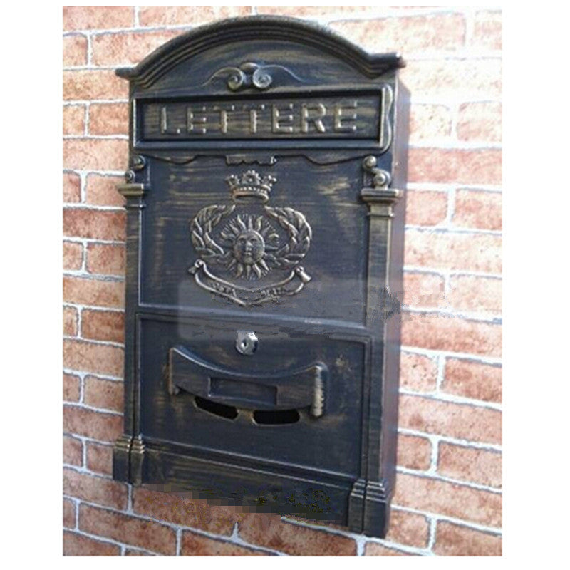 European Villa Mailbox Outdoor Antirust Vintage Mailbox Coffee - Mega Save Wholesale & Retail - 1