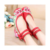 Old Beijing Red Cowhell Sole Embroidered Shoes for Women in National Style with Floral Designs & Double Straps - Mega Save Wholesale & Retail - 2