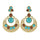 Ethnic Colorful Alloy diamond crescent earrings   SKY BLUE+COFFEE - Mega Save Wholesale & Retail - 1