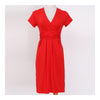 Slim Wrapped Dress V-necked for Pregnant Woman   red   S - Mega Save Wholesale & Retail