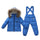 Child Thick Down Coat Racoon Fur Collar Warm Trousers   dark blue   S - Mega Save Wholesale & Retail - 1