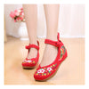 Sunflower National Style Woman Shoes Increased within Emboridered Shoes Old Beijing Cloth Shoes Woman Spring Summer Shoes red - Mega Save Wholesale & Retail - 3