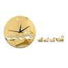 Swan Mirror Wall Clock Kid Room DIY Creative Sticking    golden - Mega Save Wholesale & Retail