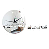 Swan Mirror Wall Clock Kid Room DIY Creative Sticking   silver - Mega Save Wholesale & Retail