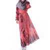 Muslim Robe Plus Size Long Sleeve Dress Summer   watermelon red - Mega Save Wholesale & Retail - 1