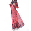 Muslim Robe Plus Size Long Sleeve Dress Summer   watermelon red - Mega Save Wholesale & Retail - 2