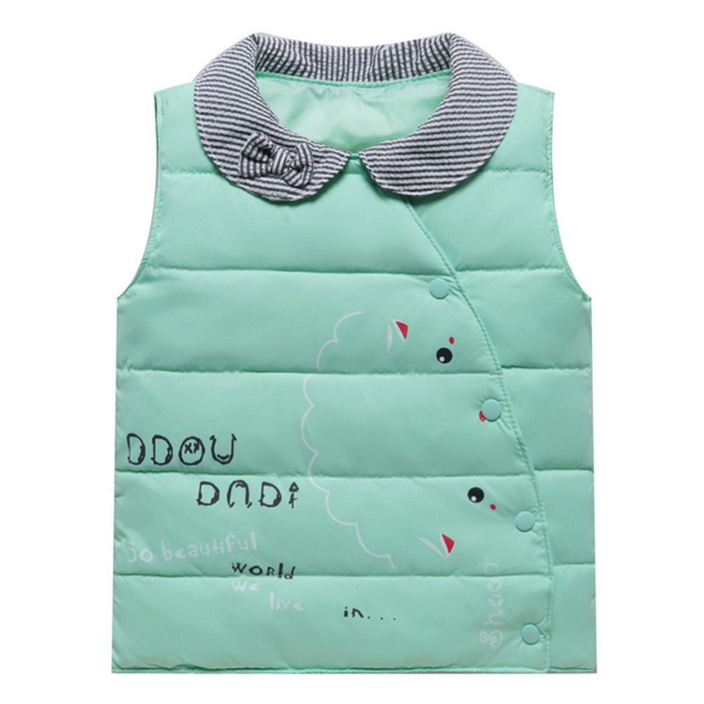 Woman Down Coat Vest Thick Waistcoat Children Garments   fruit green    100cm - Mega Save Wholesale & Retail - 1