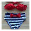 Bikini Set Bowknot Women's Sexy Swimwear Swimsuit   red + striation     S - Mega Save Wholesale & Retail