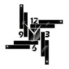 Mirror Wall Clock Stripe Blocks Geometry    black - Mega Save Wholesale & Retail