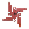 Mirror Wall Clock Stripe Blocks Geometry    red - Mega Save Wholesale & Retail