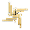 Mirror Wall Clock Stripe Blocks Geometry    golden - Mega Save Wholesale & Retail