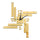 Mirror Wall Clock Stripe Blocks Geometry    golden - Mega Save Wholesale & Retail