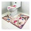 Toilet Seat Carpet 3pcs Set Coral Fleece Ground Mat bronze tower - Mega Save Wholesale & Retail - 1