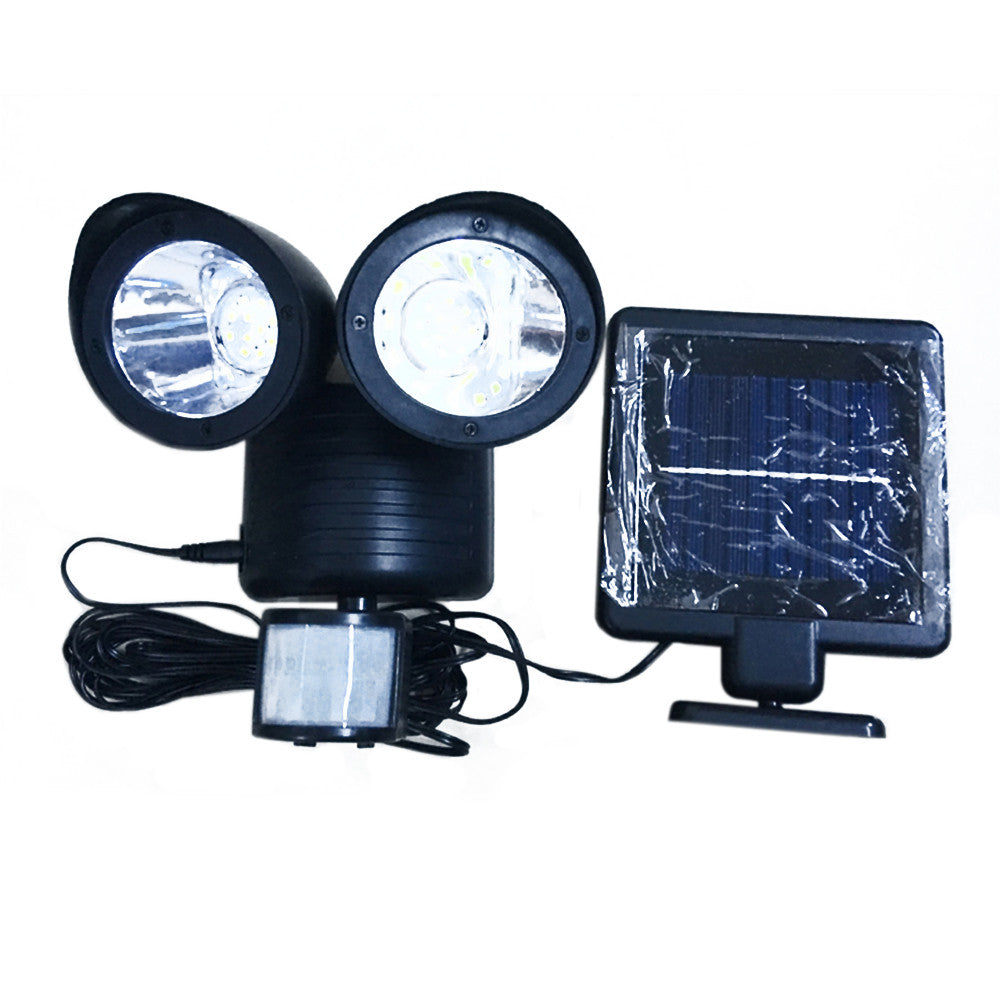 22 LED Adjustable Dual Solar Powered Garage Motion Sensor Security Flood Light   black - Mega Save Wholesale & Retail - 1