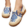 Flax Embroidered Old Beijing Cloth Shoes  blue   35 - Mega Save Wholesale & Retail - 1