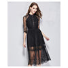 Sexy Women Slim Lace Dress Fashion Hollow Lace Sweet Dress Cocktail Evening Gown Party Dress - Mega Save Wholesale & Retail - 1