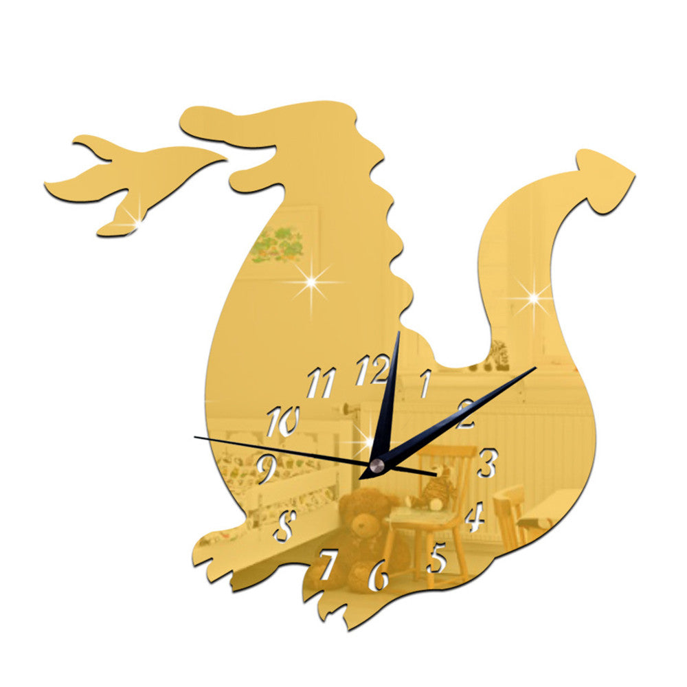 3D Kid Room Decoration Wall Clock Mirror   golden - Mega Save Wholesale & Retail