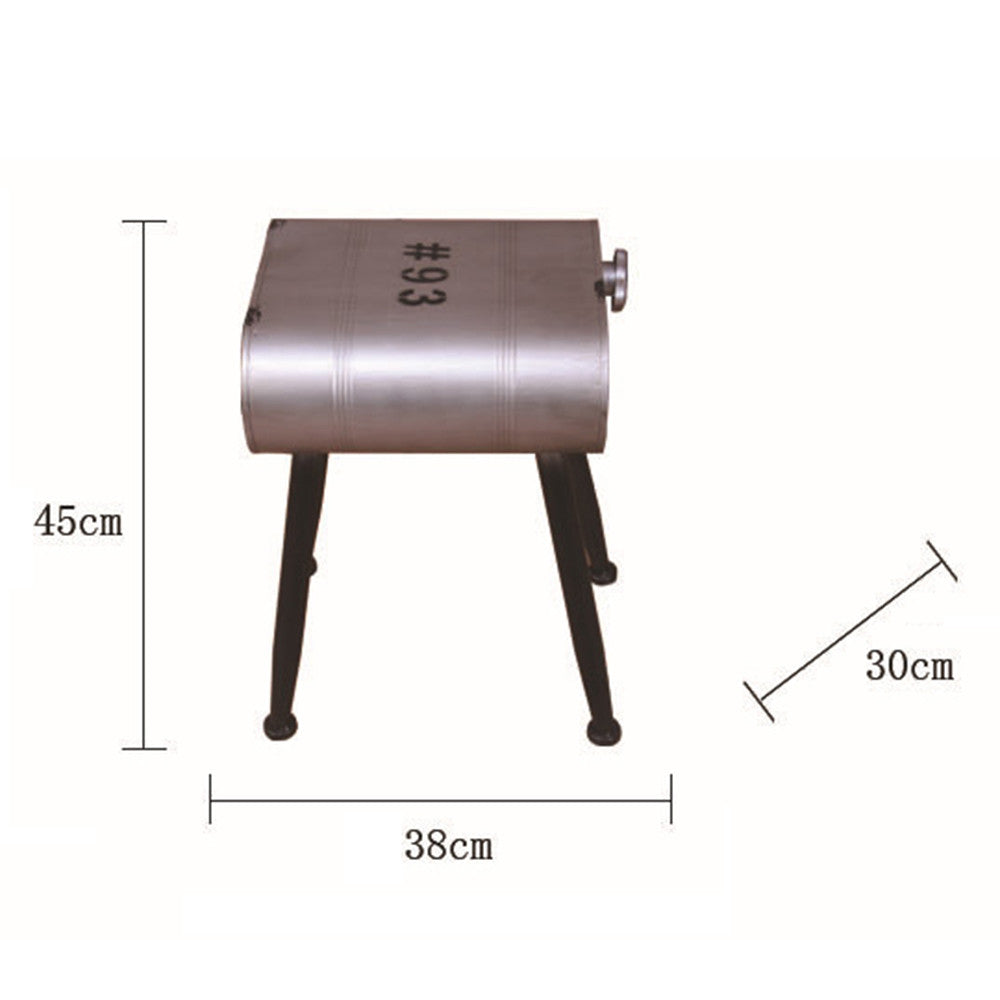 Vintage Oil Bucket Iron Stool Bar Cafes Chair   silver - Mega Save Wholesale & Retail - 2