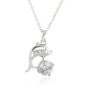 18K Gold Platinum Galvanized Austrian Zircon Necklace Dolphin  white - Mega Save Wholesale & Retail - 1